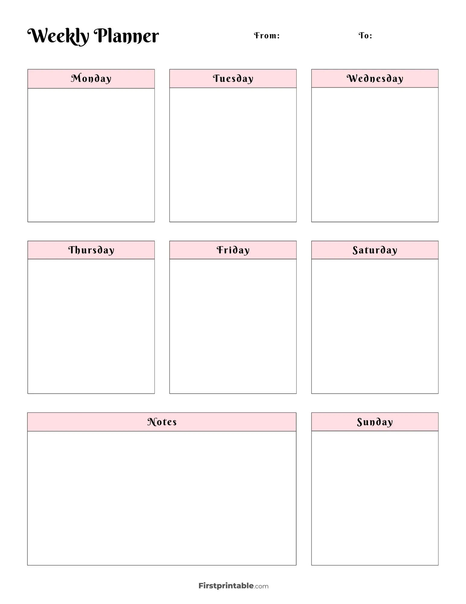 Printable Weekly Calendar U0026 Planner Free Templates