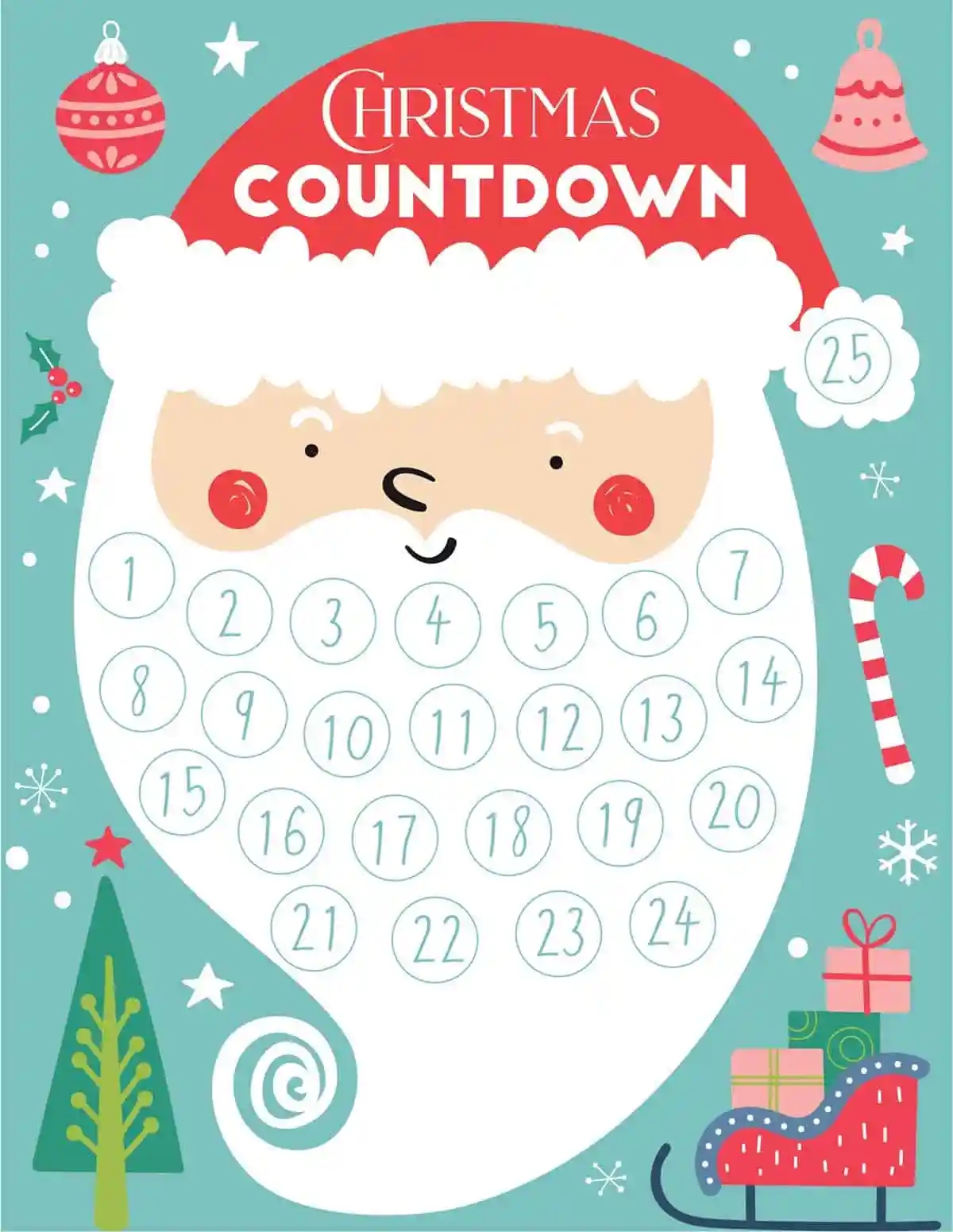 Santa Beard Countdown Skip To My Lou
