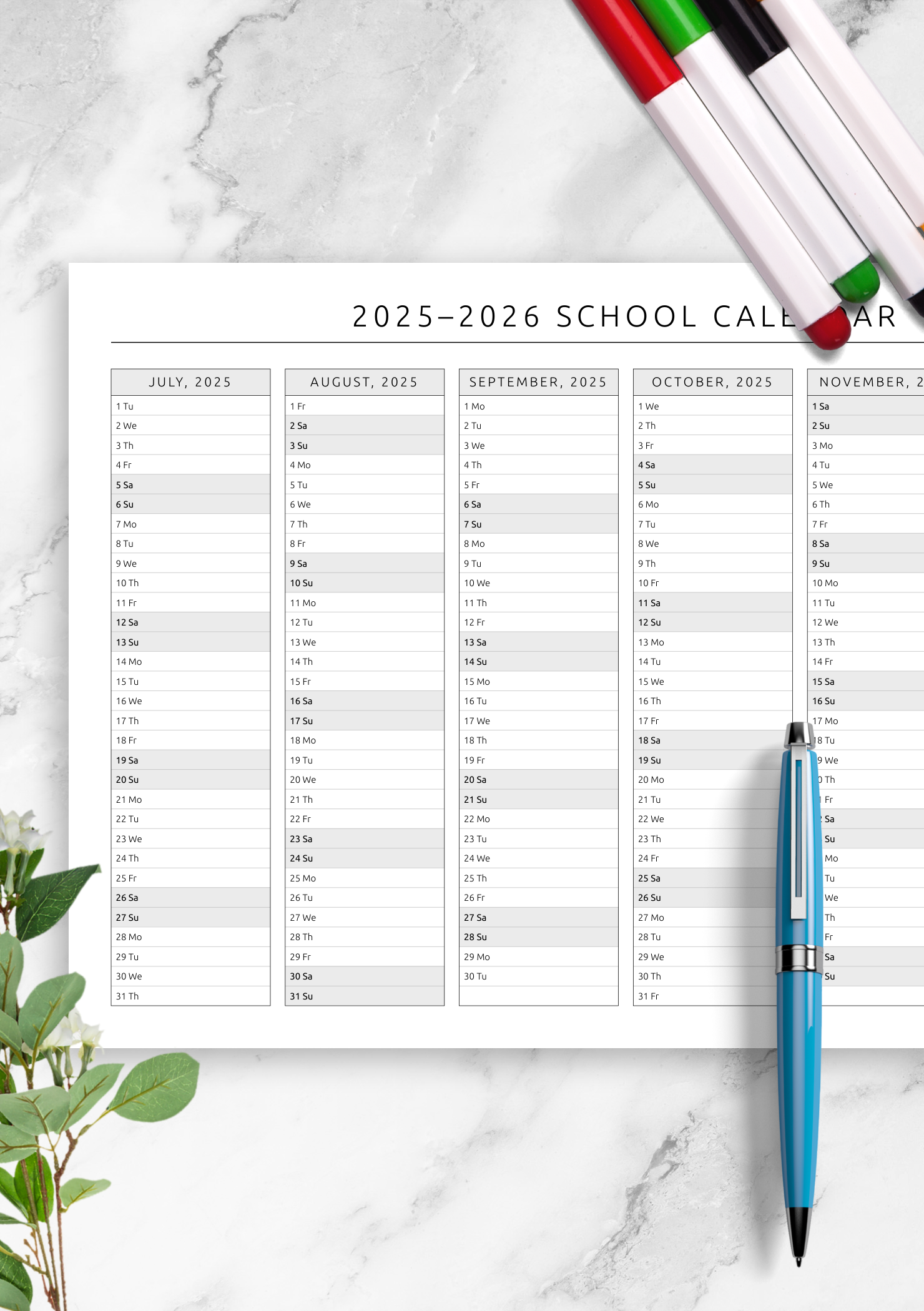 School Calendar Template Plan Academic Year With Ease