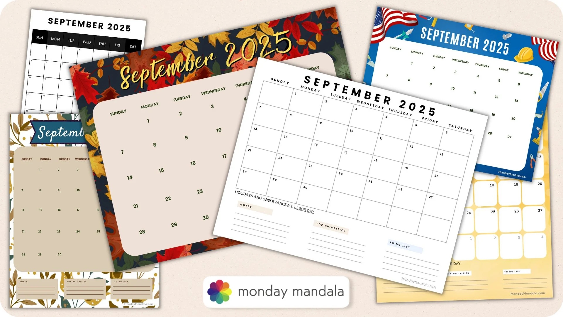 September 2025 Daily Calendar Printable