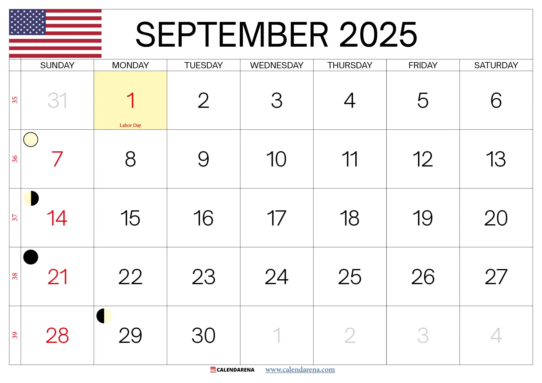 september 2025 calendar with holidays