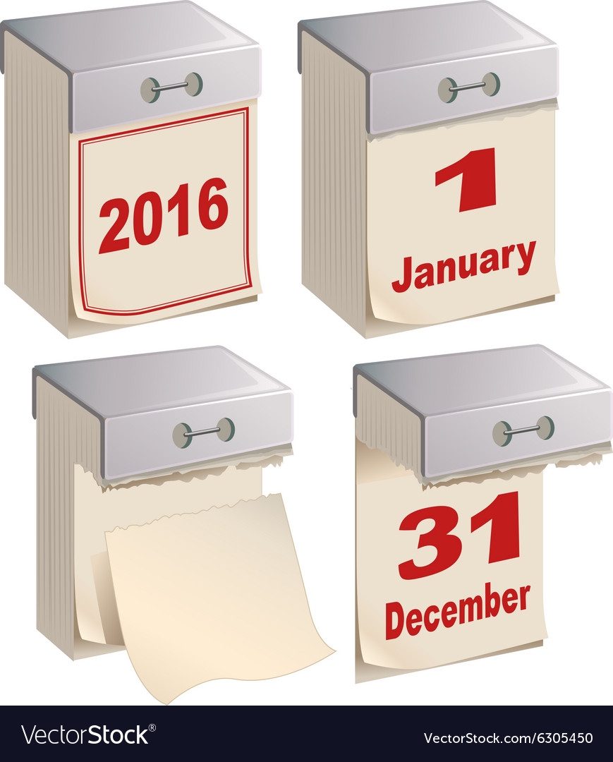Set Tear off Calendar Template Royalty Free Vector Image