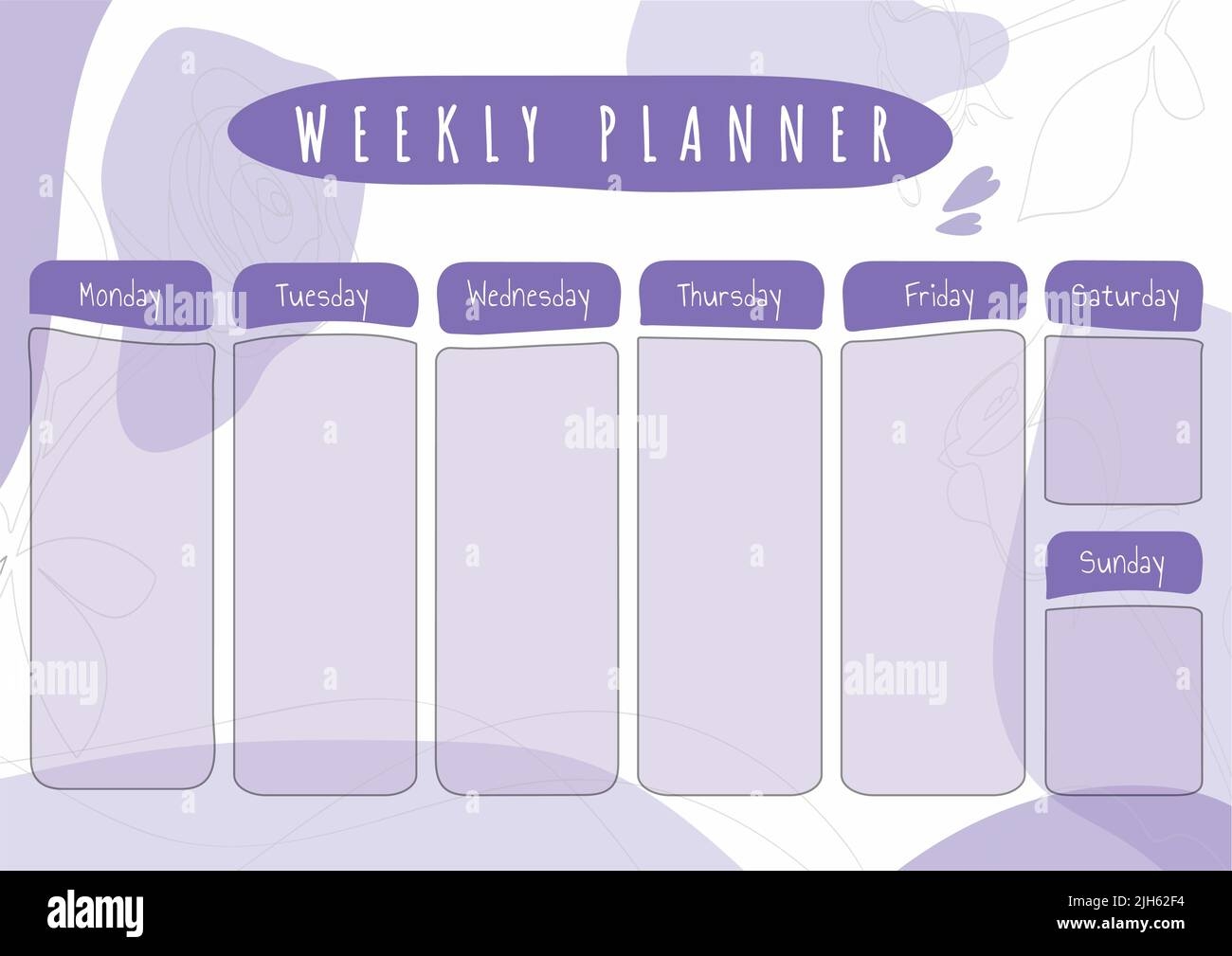 Simple Printable Weekly Planner Template In Vector Daily Schedul Week Calendar In Minimalistic Style Stock Vector Image Art Alamy