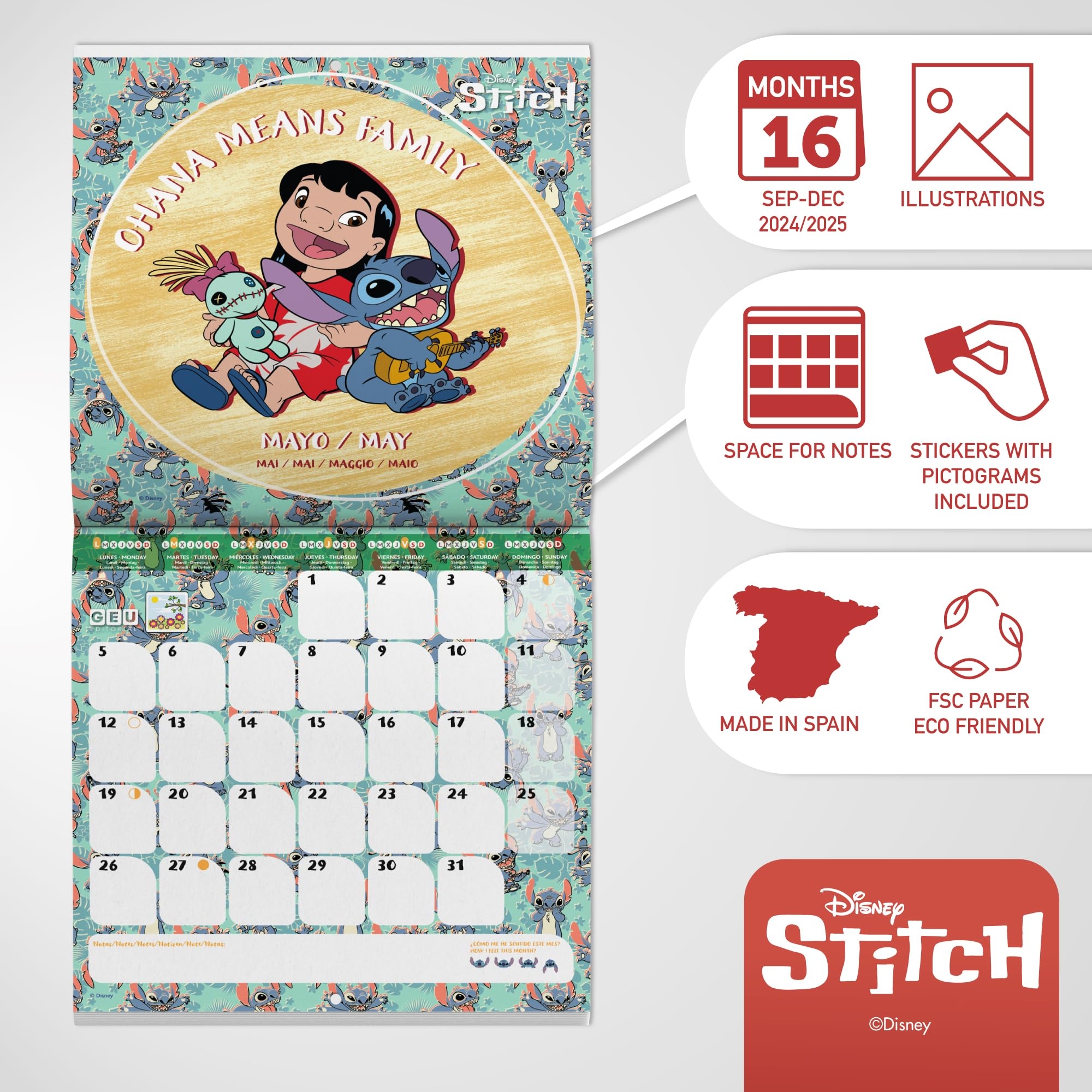Stitch Calendar 2025 Disney Calendar 2025 Disney Wall Calendar 2025 Calendar 2024 25 Wall Planner 2025 Family Planner 2024 2025 Disney Calendar 2025 12 X 12 Editorial GEU BigaMart