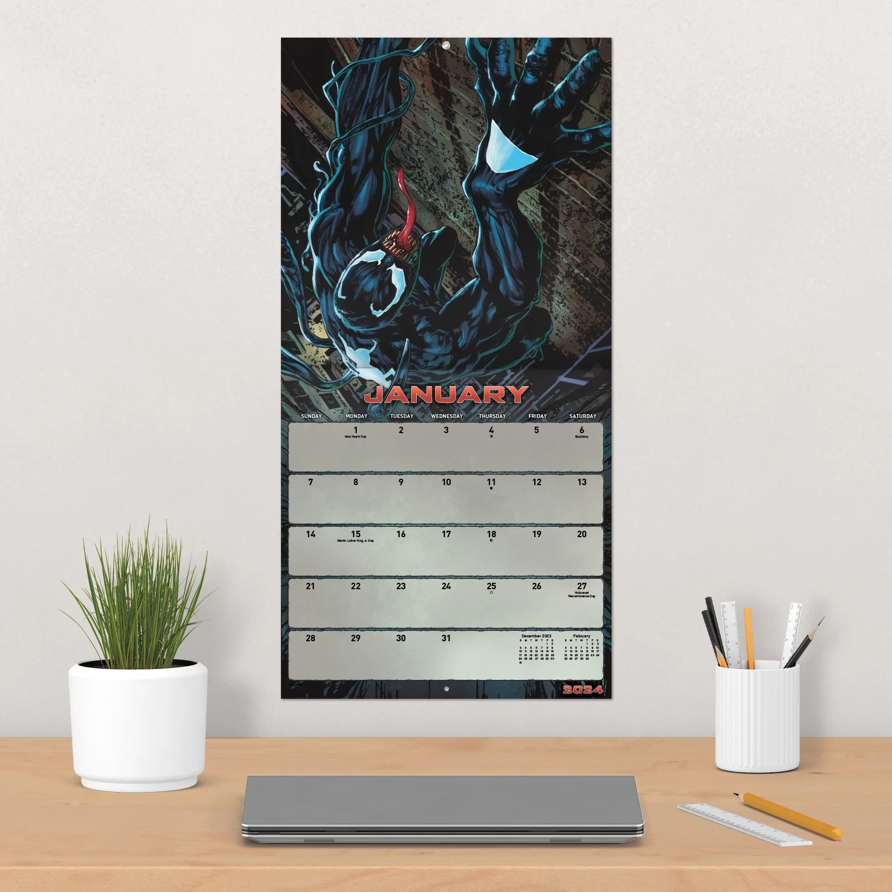 Venom Marvel Character Printable Calendar 2026