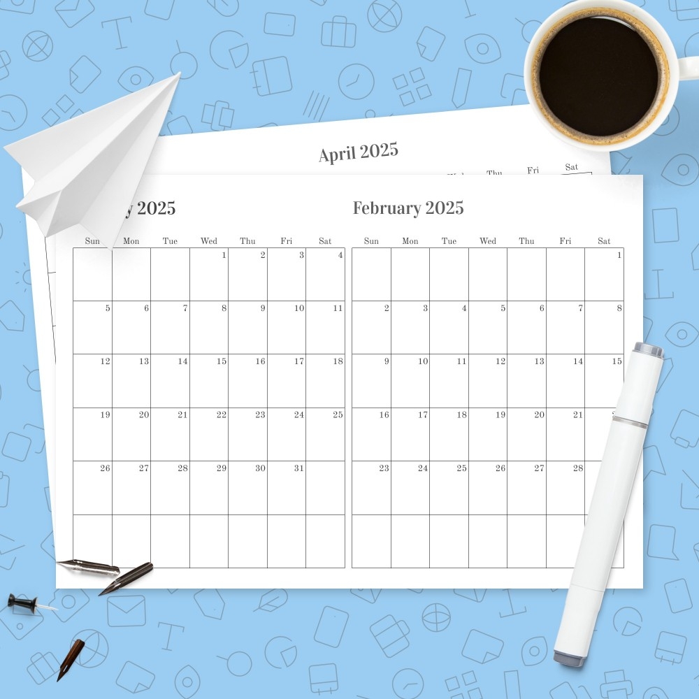One Page Printable Calendar