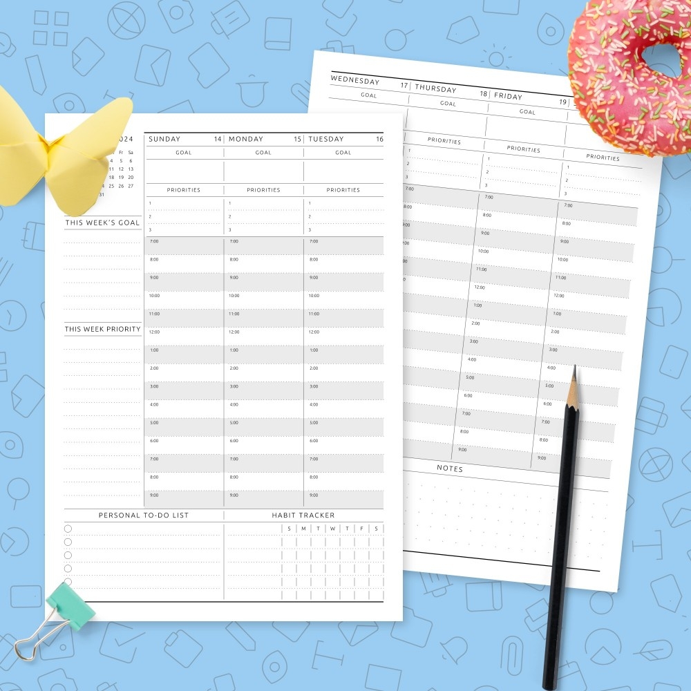 Weekly Calendar With Time Slots Printable