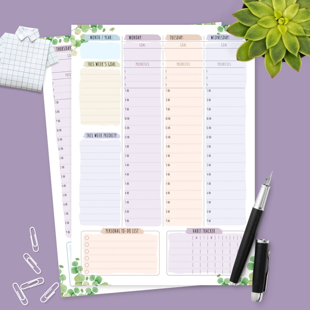 Printable Weekly Calendar By Hour