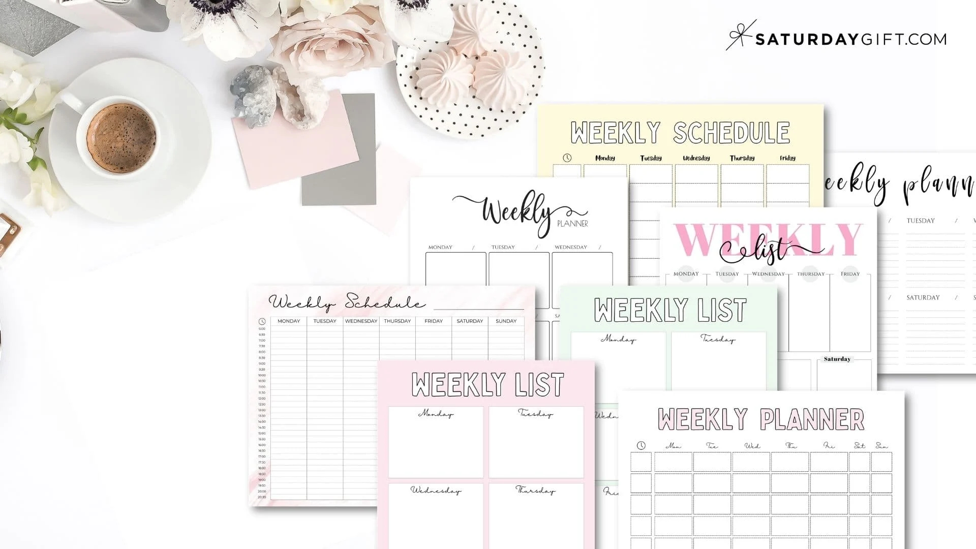 Blank Free Printable 7 Day Weekly Calendar