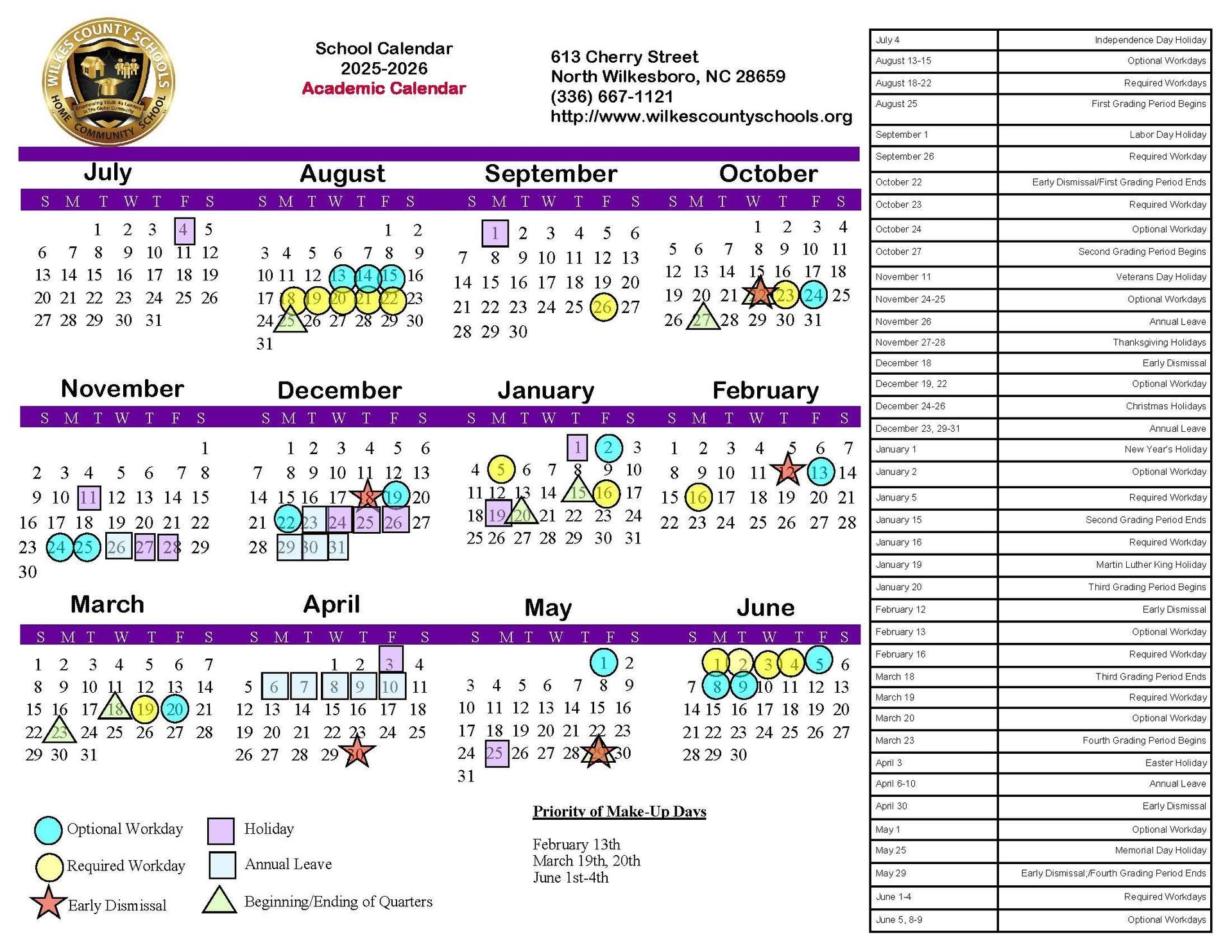 year at a glance district calendars district wilkes county schools year at a glance district calendars district wilkes county schools